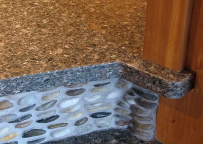 Downes Cabin Custom Kitchen Inset Stone Backsplash