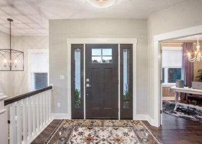 Custom Home Front Door Entryway into Living Area