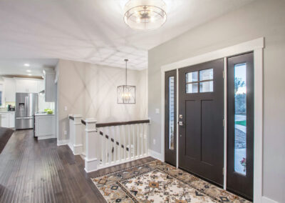 Custom Home Front Door Entryway into Living Area