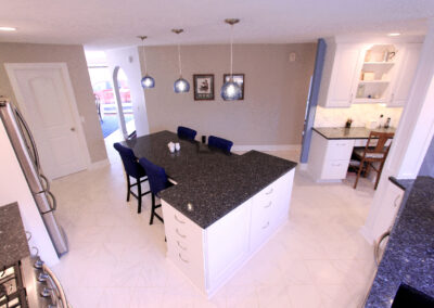 Cascade Kitchen Finish Island with Table Extension and Seating